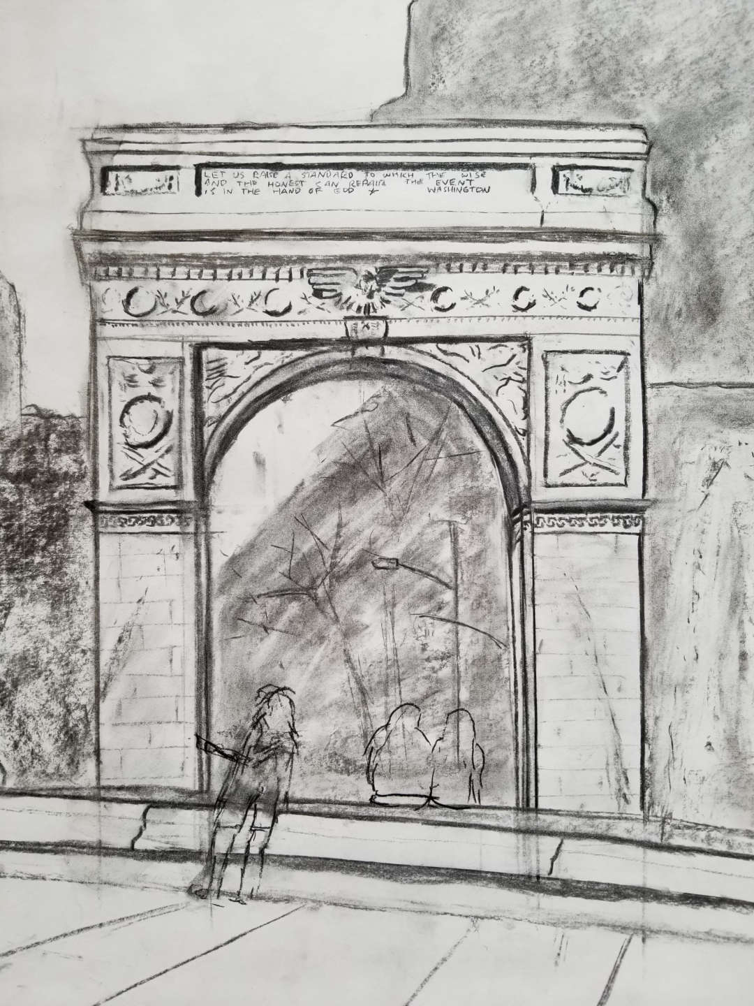 18x24 drawing of the Washington Square Arch in Washington Square Park